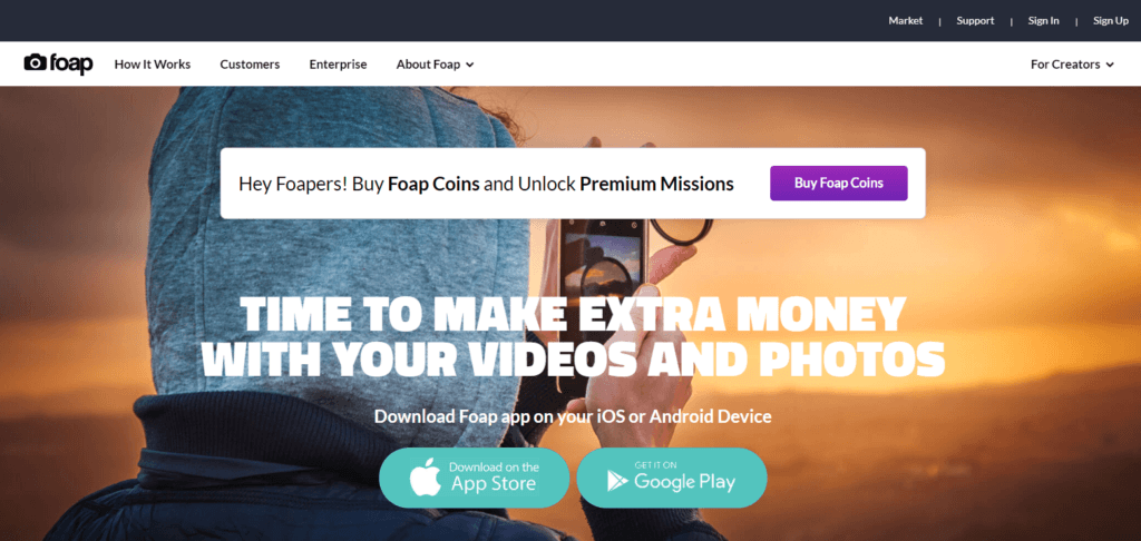 How To Sell Your Photos Online-Foap website